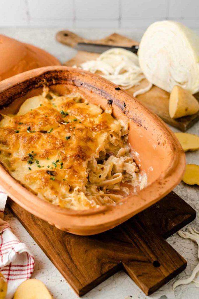 Kartoffelgratin mit Weißkohl